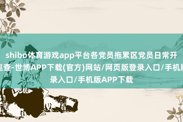 shibo体育游戏app平台各党员拖累区党员日常开展点对点巡查-世博APP下载(官方)网站/网页版登录入口/手机版APP下载